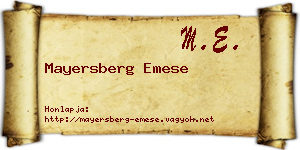 Mayersberg Emese névjegykártya